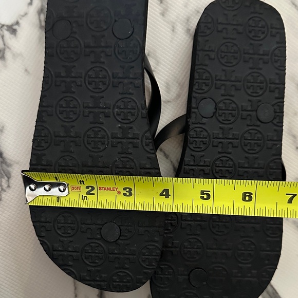 Tory Burch Black and White Zebra Logo  Flip Flops - Picture 7 of 7